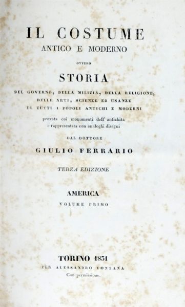 Lotto composto di 6 opere sulla storia del costume.  - Asta Libri a stampa dal XVI al XX secolo | ASTA A TEMPO - PARTE II  - Associazione Nazionale - Case d'Asta italiane