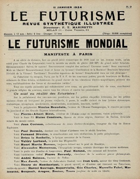 Enrico Prampolini : Il Futurismo. Rivista sintetica illustrata, n. 8. L?arte meccanica. Manifesto futurista. [Segue:] L?architettura futurista. Manifesto dell?11 luglio 1914.  - Asta Libri a stampa dal XVI al XX secolo | ASTA A TEMPO - PARTE II  - Associazione Nazionale - Case d'Asta italiane