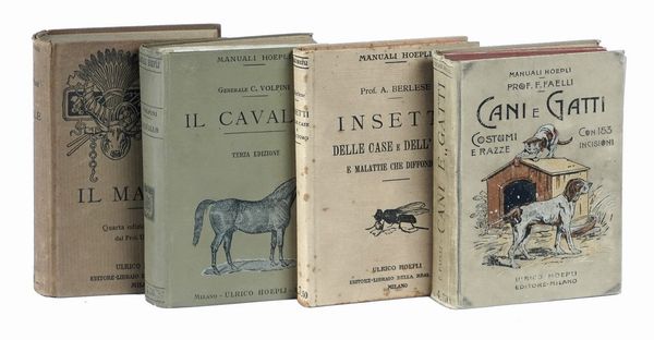 Lotto di 7 manuali Hoepli sugli animali, in legatura editoriale originale.  - Asta Libri a stampa dal XVI al XX secolo | ASTA A TEMPO - PARTE II  - Associazione Nazionale - Case d'Asta italiane