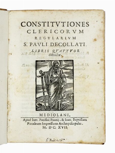 Constitutiones clericorum regularium...  - Asta Libri a stampa dal XVI al XX secolo | ASTA A TEMPO - PARTE II  - Associazione Nazionale - Case d'Asta italiane