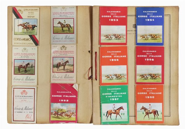 Lotto composto di 2 raccoglitori contenenti 46 rari calendarietti delle corse di cavalli a San Siro e Monza.  - Asta Libri a stampa dal XVI al XX secolo | ASTA A TEMPO - PARTE II  - Associazione Nazionale - Case d'Asta italiane