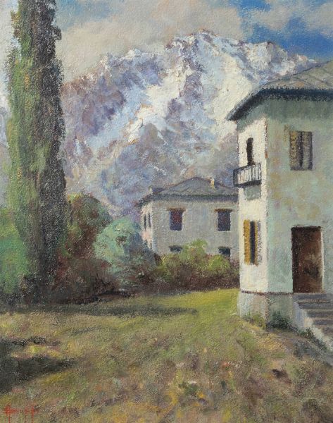 ALFREDO SUPPO Biella 1886 - 1973 Torino : Courmayeur Villair Inferiore  - Asta Asta di Dipinti - Associazione Nazionale - Case d'Asta italiane