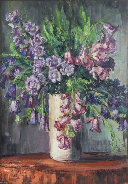 PIER ANTONIO GARIAZZO Torino 1879 - 1964 : Vaso di fiori 1956  - Asta Asta di Dipinti - Associazione Nazionale - Case d'Asta italiane