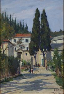 GIOVANNI COLMO Torino 1867 - 1947 - Strada di paese 12/V/'32