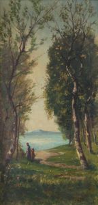 VITTORIO BUSSOLINO Torino 1853 - 1922 - Rive del Po