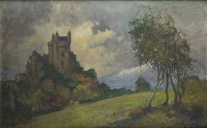 MARIO GACHET Torino 1879 - 1981 - Castello in collina