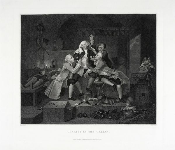 WILLIAM HOGARTH : Charity in the cellar.  - Asta Arte antica, Orientalia e Cartografia | ASTA A TEMPO - PARTE I - Associazione Nazionale - Case d'Asta italiane