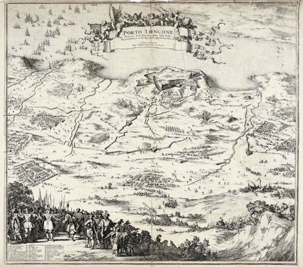 JOHANNES BLAEU : Porto Longone Forteresse de la Toscane, dans l'Isle d'Elbe.  - Asta Arte antica, Orientalia e Cartografia | ASTA A TEMPO - PARTE I - Associazione Nazionale - Case d'Asta italiane