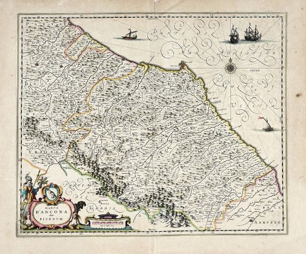 Willem Janszoon Blaeu : Marca d'Ancona olim Picenum.  - Asta Arte antica, Orientalia e Cartografia | ASTA A TEMPO - PARTE I - Associazione Nazionale - Case d'Asta italiane