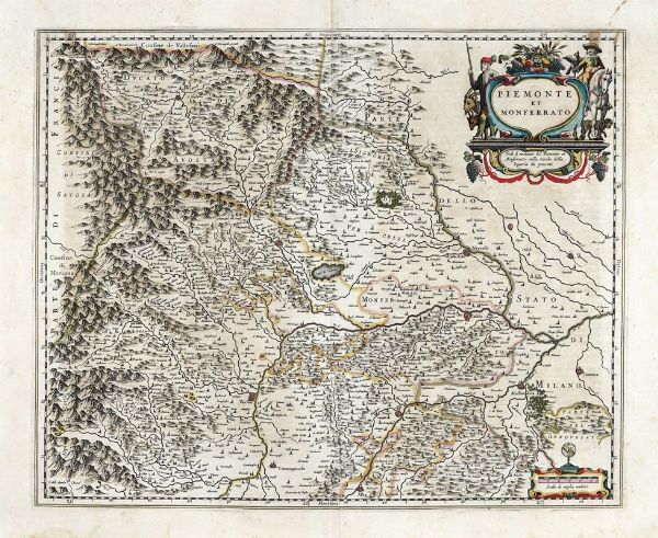 Willem Janszoon Blaeu : Piemonte et Monferrato.  - Asta Arte antica, Orientalia e Cartografia | ASTA A TEMPO - PARTE I - Associazione Nazionale - Case d'Asta italiane