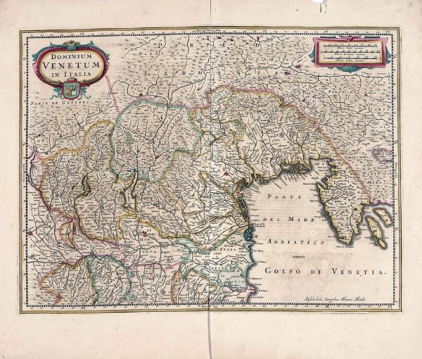 HENDRICK HONDIUS : Dominium Venetum in Italia.  - Asta Arte antica, Orientalia e Cartografia | ASTA A TEMPO - PARTE I - Associazione Nazionale - Case d'Asta italiane