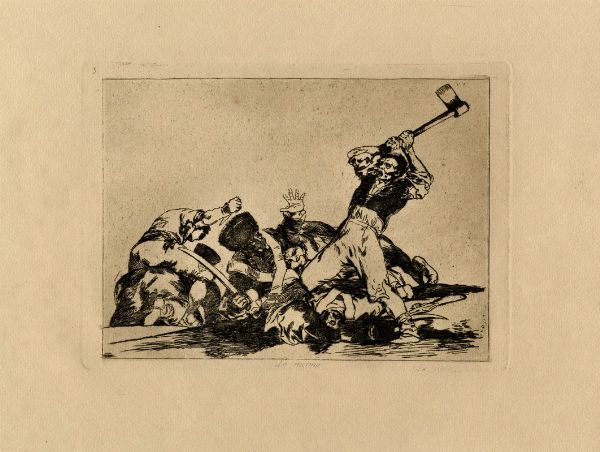 FRANCISCO GOYA Y LUCIENTES : Quattro tavole da Los desastres de la guerra.  - Asta Arte antica, Orientalia e Cartografia | ASTA A TEMPO - PARTE I - Associazione Nazionale - Case d'Asta italiane