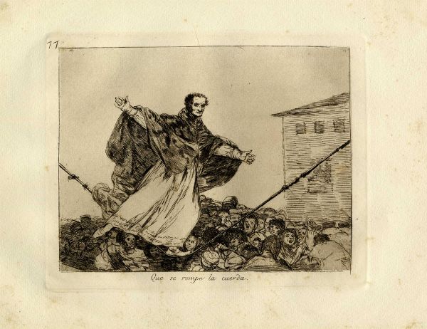 FRANCISCO GOYA Y LUCIENTES : Quattro tavole da Los desastres de la guerra.  - Asta Arte antica, Orientalia e Cartografia | ASTA A TEMPO - PARTE I - Associazione Nazionale - Case d'Asta italiane