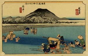 UTAGAWA HIROSHIGE I (AND? TOKUTAR?) : Undici tavole da Tkaid gojsan tsugi no uchi (Le cinquantatre stazioni della Tokaido o Grande Tkaid.  - Asta Arte antica, Orientalia e Cartografia | ASTA A TEMPO - PARTE I - Associazione Nazionale - Case d'Asta italiane