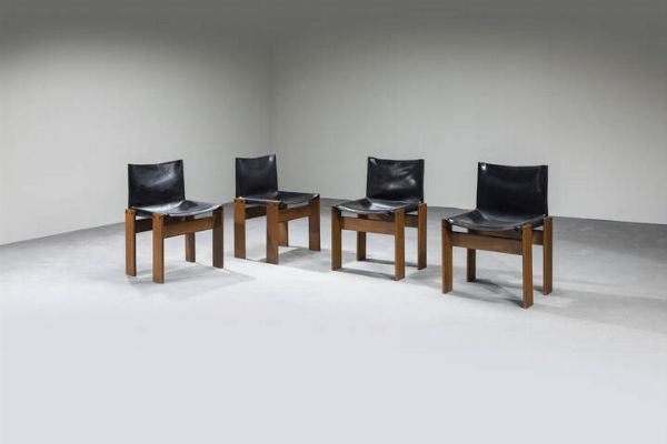 AFRA E TOBIA SCARPA : Quattro sedie mod. Monk  - Asta Asta di Design - Associazione Nazionale - Case d'Asta italiane