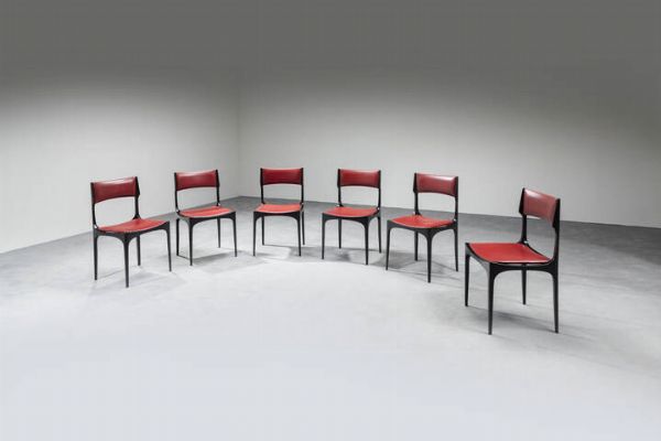 GIUSEPPE GIBELLI : Sei sedie mod. Elisabetta  - Asta Asta di Design - Associazione Nazionale - Case d'Asta italiane