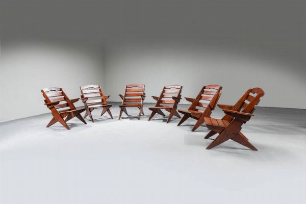 PRODUZIONE ITALIANA : Sei sedie pieghevoli  - Asta Asta di Design - Associazione Nazionale - Case d'Asta italiane