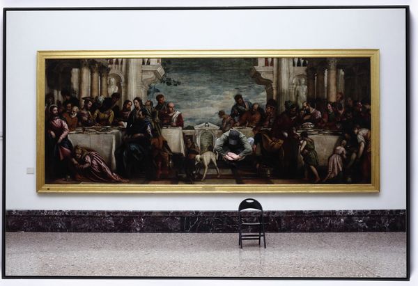 Luca Pozzi : Salto di fronte alla Cena in casa di Simone di Paolo Veronese, dalla serie Supersymmetric Partner  - Asta Fotografia - Associazione Nazionale - Case d'Asta italiane