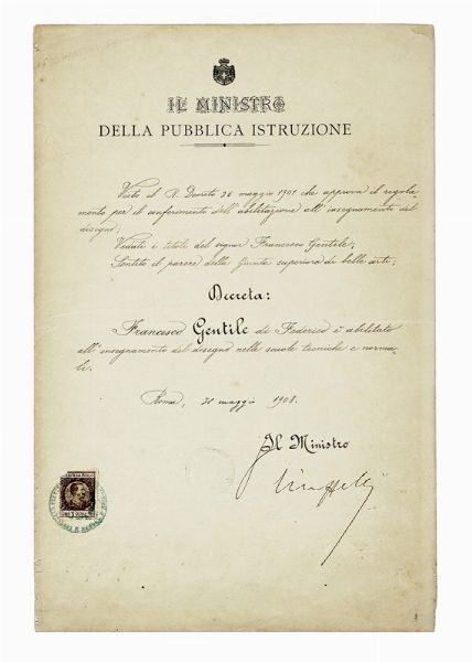 FRANCESCO GENTILE : Lotto composto di 6 studi per affresco.  - Asta Arte Moderna e Contemporanea | ASTA A TEMPO - PARTE II  - Associazione Nazionale - Case d'Asta italiane