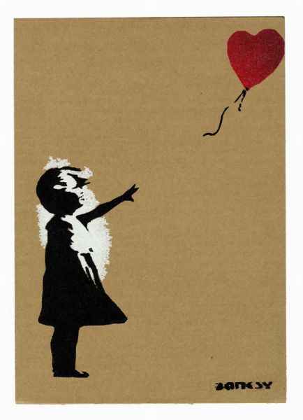 Banksy : The Balloon Girl.  - Asta Arte Moderna e Contemporanea | ASTA A TEMPO - PARTE II  - Associazione Nazionale - Case d'Asta italiane