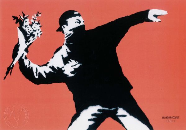 Banksy : Flower Thrower.  - Asta Arte Moderna e Contemporanea | ASTA A TEMPO - PARTE II  - Associazione Nazionale - Case d'Asta italiane