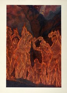AMOS NATTINI - Lotto composto di 4 illustrazioni per la Divina Commedia (Inferno).