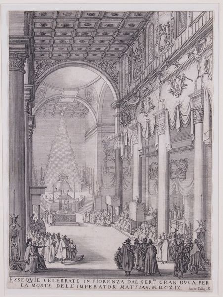 Jacques Callot : Le catafalque de l'Empereur Mathias  - Asta PARADE I - STAMPE, DIPINTI, DISEGNI E ARREDI ANTICHI - Associazione Nazionale - Case d'Asta italiane