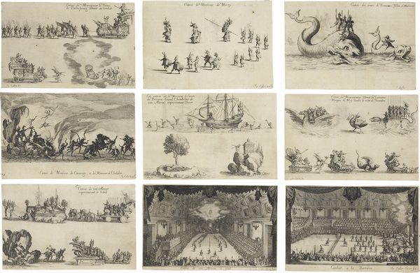 Jacques Callot : Le combat a la barrire  - Asta PARADE I - STAMPE, DIPINTI, DISEGNI E ARREDI ANTICHI - Associazione Nazionale - Case d'Asta italiane