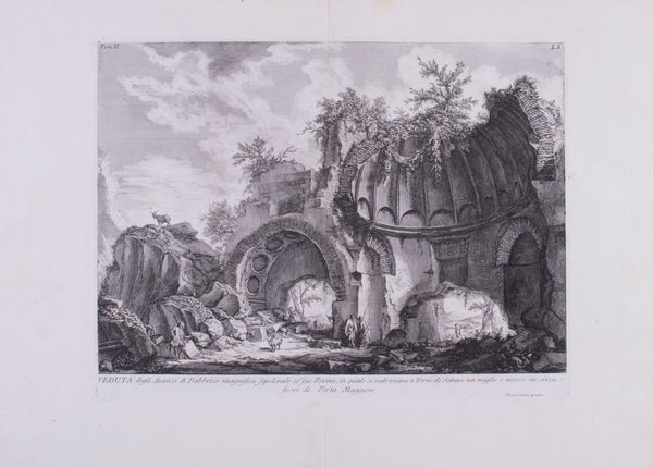 Giovan Battista Piranesi : Veduta degli Avanzi di Fabbrica magnifica sepolcrale co' sue Rovine  - Asta PARADE I - STAMPE, DIPINTI, DISEGNI E ARREDI ANTICHI - Associazione Nazionale - Case d'Asta italiane