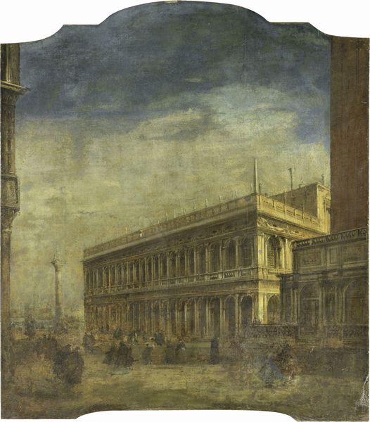 Scuola veneta fine XVIII secolo : Veduta di scorcio della Biblioteca Marciana in Piazza San Marco  - Asta PARADE I - STAMPE, DIPINTI, DISEGNI E ARREDI ANTICHI - Associazione Nazionale - Case d'Asta italiane