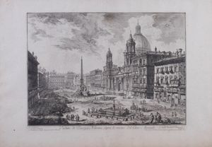 Giovan Battista Piranesi - Veduta di Piazza Navona sopra le rovine del Circo Agonale