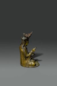 BUDDHA : Buddha in bronzo dorato seduto  - Asta Asta di Arte Orientale - Associazione Nazionale - Case d'Asta italiane