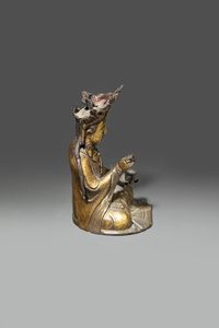 BUDDHA : Buddha in bronzo dorato seduto  - Asta Asta di Arte Orientale - Associazione Nazionale - Case d'Asta italiane