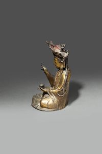 BUDDHA : Buddha in bronzo dorato seduto  - Asta Asta di Arte Orientale - Associazione Nazionale - Case d'Asta italiane