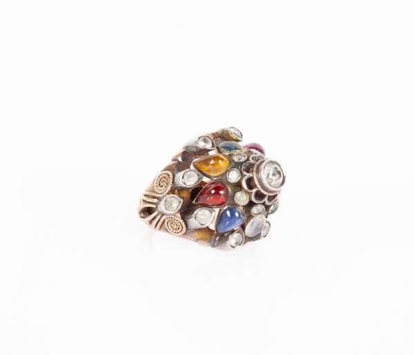 Anello in metallo e pietra dura  - Asta Asta a Tempo a Libera Offerta - Bigiotteria Vintage - Associazione Nazionale - Case d'Asta italiane