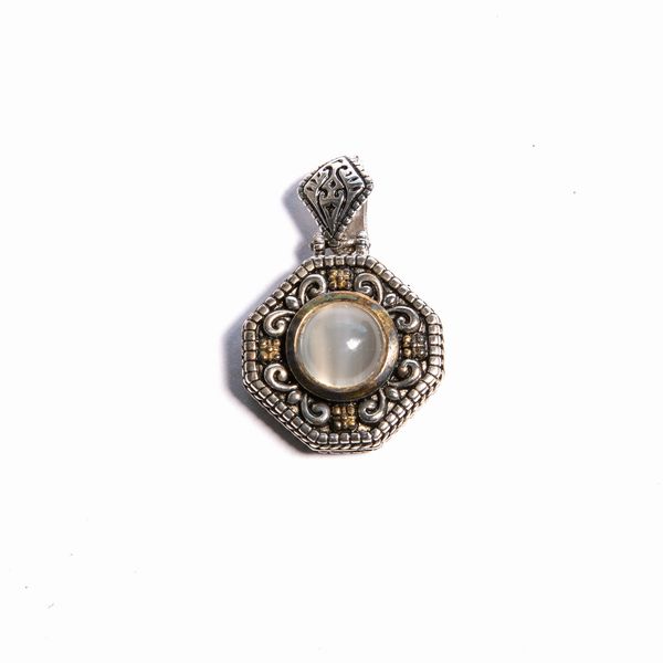 Pendente in argento con pietra di luna  - Asta Asta a Tempo a Libera Offerta - Bigiotteria Vintage - Associazione Nazionale - Case d'Asta italiane