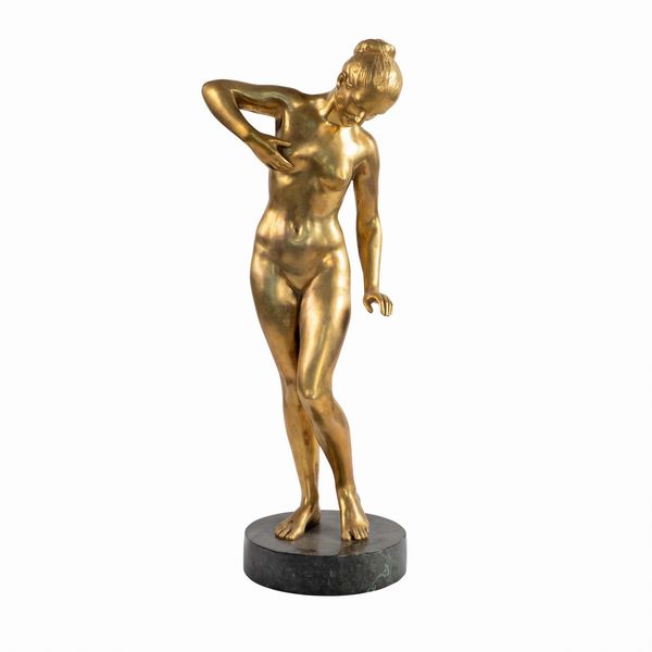 Scultura in bronzo dorato  - Asta Dipinti Antichi, Arredi, Sculture e Oggetti d'Arte - Associazione Nazionale - Case d'Asta italiane