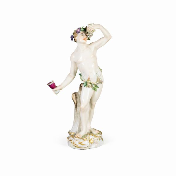 Meissen, figura in porcellana policroma  - Asta Dipinti Antichi, Arredi, Sculture e Oggetti d'Arte - Associazione Nazionale - Case d'Asta italiane