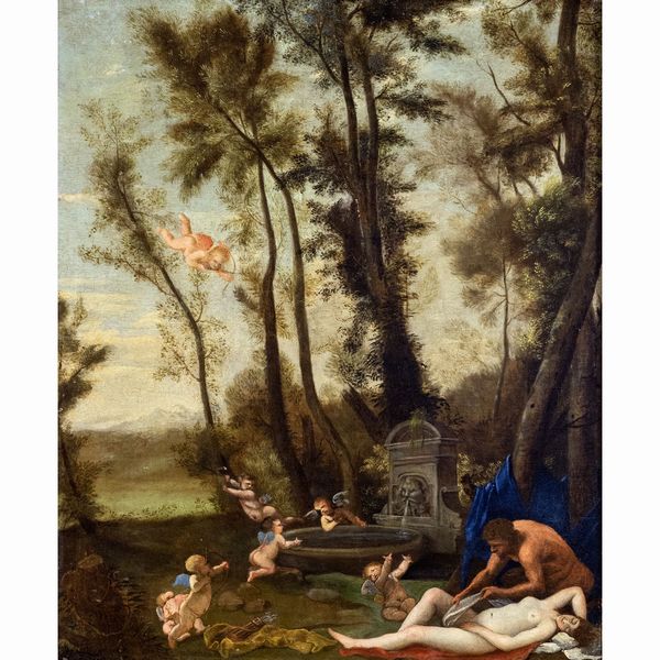 Nicolas Poussin, cerchia di  - Asta Dipinti Antichi, Arredi, Sculture e Oggetti d'Arte - Associazione Nazionale - Case d'Asta italiane