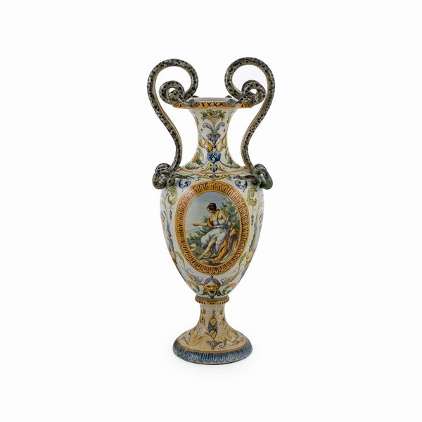 Vaso in maiolica  - Asta Dipinti Antichi, Arredi, Sculture e Oggetti d'Arte - Associazione Nazionale - Case d'Asta italiane