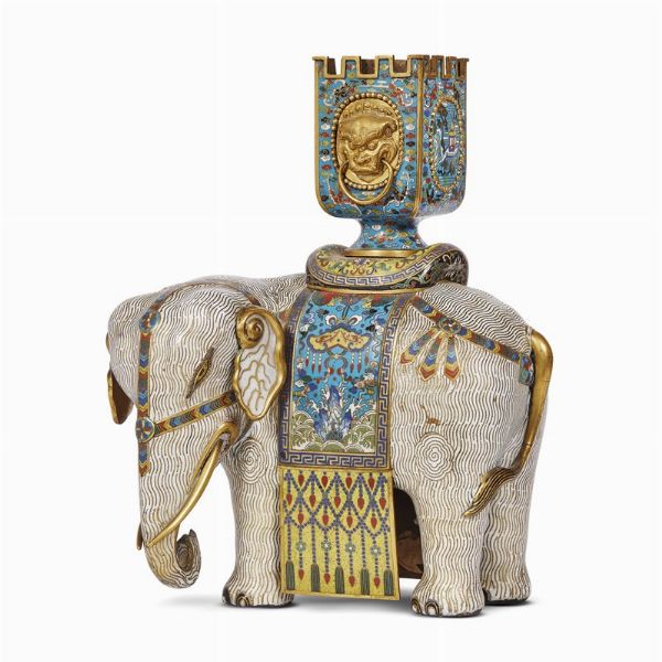 ELEFANTE, CINA, DINASTIA QING QIANLONG-JIAQING, SEC.XVIII  - Asta Arte Orientale - Associazione Nazionale - Case d'Asta italiane