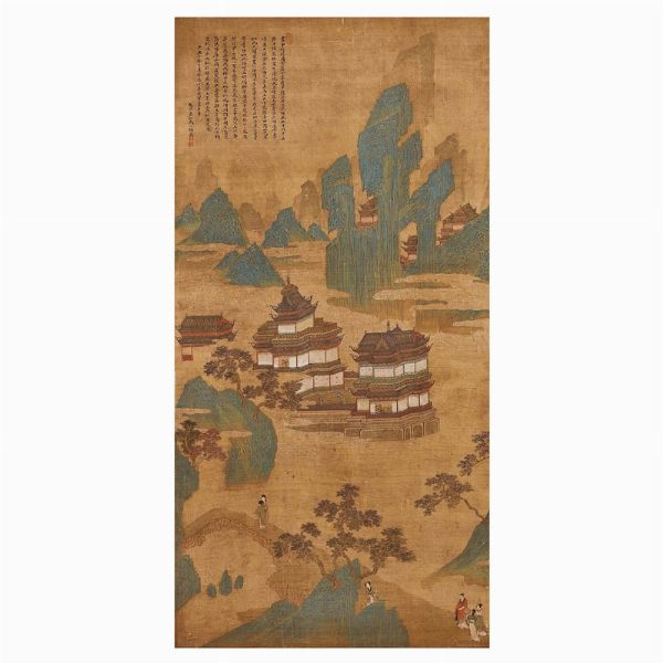 DIPINTO, CINA, DINASTIA QING, SEC.XVIII-XIX  - Asta Arte Orientale - Associazione Nazionale - Case d'Asta italiane