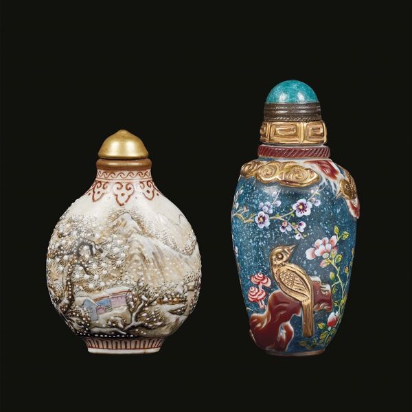 DUE SNUFF BOTTLES, CINA, PERIODO DELLA REPUBBLICA (1912-1949)  - Asta Arte Orientale - Associazione Nazionale - Case d'Asta italiane