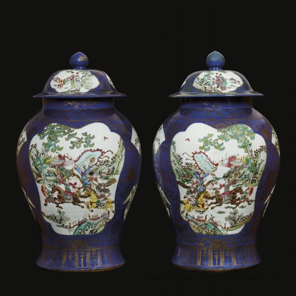 COPPIA DI POTICHE, CINA, DINASTIA QING SEC.XIX  - Asta Arte Orientale - Associazione Nazionale - Case d'Asta italiane