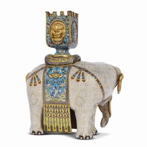 ELEFANTE, CINA, DINASTIA QING QIANLONG-JIAQING, SEC.XVIII  - Asta Arte Orientale - Associazione Nazionale - Case d'Asta italiane