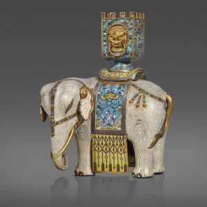 ELEFANTE, CINA, DINASTIA QING QIANLONG-JIAQING, SEC.XVIII  - Asta Arte Orientale - Associazione Nazionale - Case d'Asta italiane