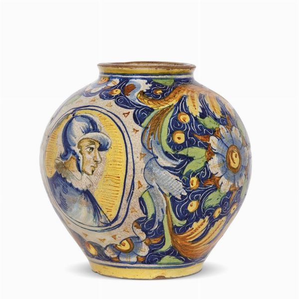 VASO A BOCCIA, VENEZIA, SECONDA MET SECOLO XVI  - Asta CERAMICA. MAIOLICHE E PORCELLANE DAL XVI AL XIX SECOLO - Associazione Nazionale - Case d'Asta italiane