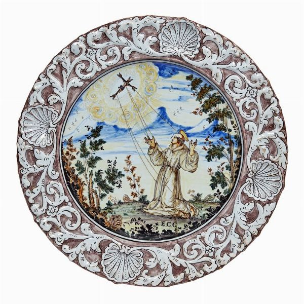 PIATTO DA PARATA, PAVIA, FINE SECOLO XVII-INIZIO XVIII  - Asta CERAMICA. MAIOLICHE E PORCELLANE DAL XVI AL XIX SECOLO - Associazione Nazionale - Case d'Asta italiane