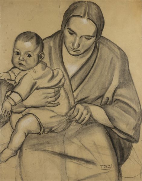 MARIO TOZZI : Madre e Figlio (Madonna col bambino)  - Asta Arte Moderna e Contemporanea - Associazione Nazionale - Case d'Asta italiane