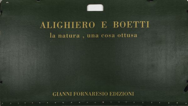 ALIGHIERO BOETTI : La natura, una cosa ottusa  - Asta Arte Moderna e Contemporanea - Associazione Nazionale - Case d'Asta italiane